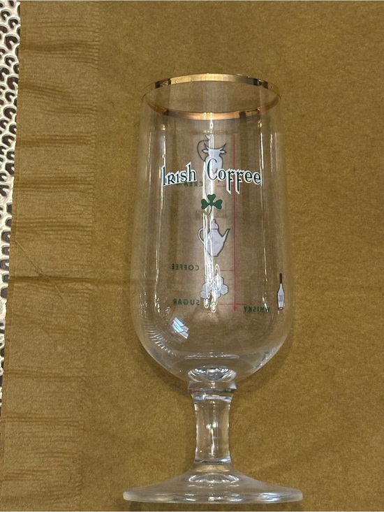 Other - Vintage Irish Coffee Glass with Gold Rim - Clear